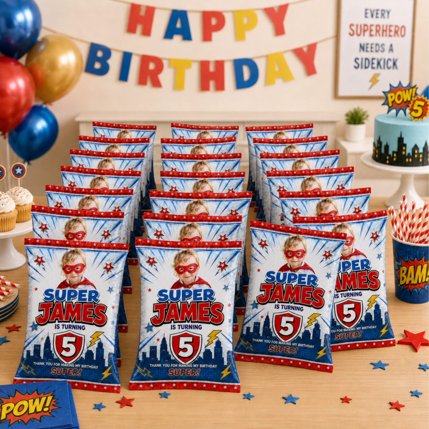 Superhero Theme Chip Bags