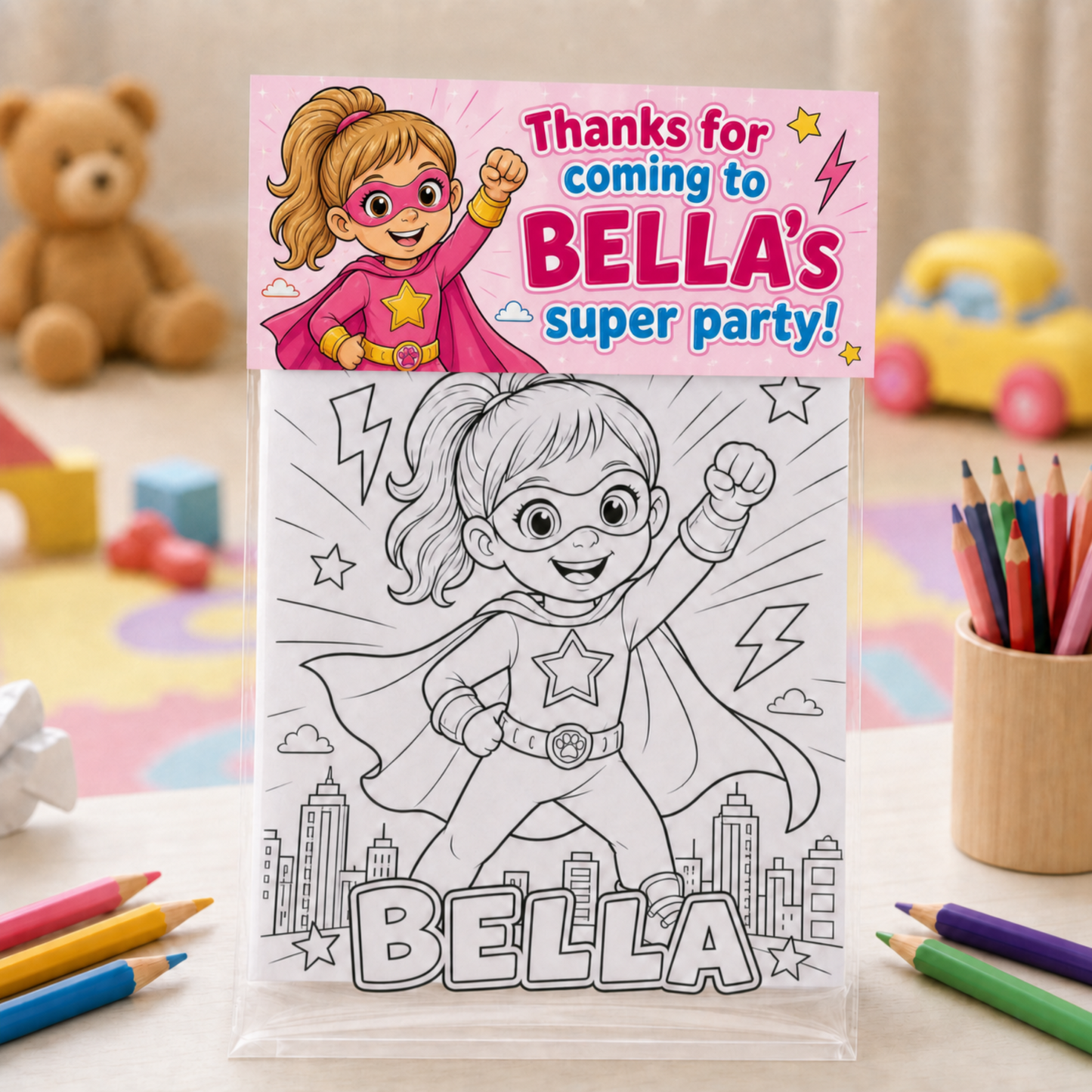 Superhero Coloring Book Party Favor